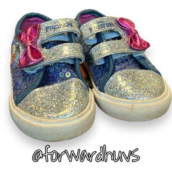 Disney Frozen Elsa and Anna Sequin Sneakers - Toddler Size 6 - Picture 1 of 10
